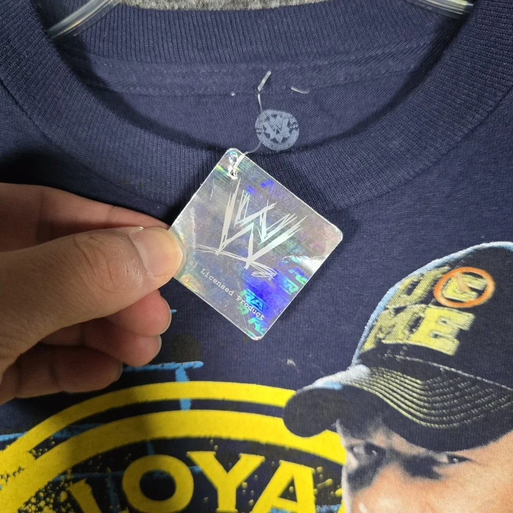 John Cena T-Shirt Youth XXL Navy Blue Wrestling‎ U Can't See Me Y2K All Over NEW